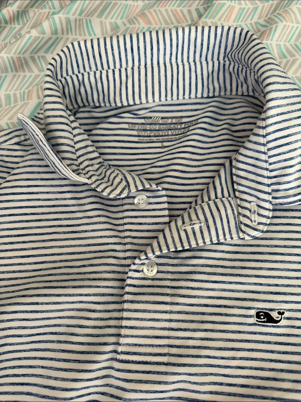 Vineyard Vines Men's Striped Polo - Blue & White